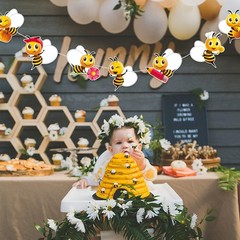 90Pcs 5In Bee Paper Cutouts with 180Pcs Glue Points,Bee Cut Outs Bulletin Boa…