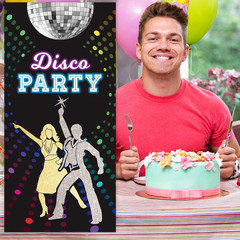 70S Disco Party Banner Backdrop Background Photo Booth Props Retro Theme Decor f