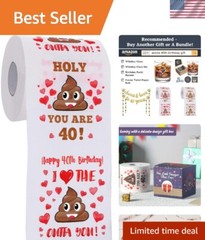Funny Prank Toilet Paper for 40th Birthday with 3-Ply Comfort & Gift Box