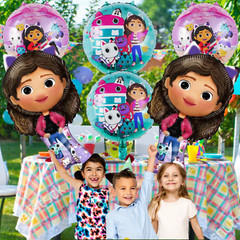 6 Dollhouse balloon party birthday supplies decoration happy Gabbys play theme