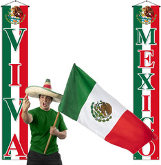 Vohado Viva Mexico Front Door Banner Mexican Independence Day Decoration Sept…