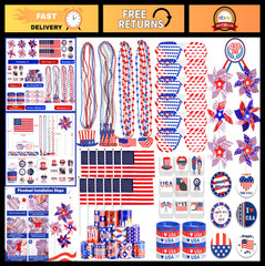 Patriotic Party Supplies Set – 138Pcs 4th of July Accessories & Decorations, Ind