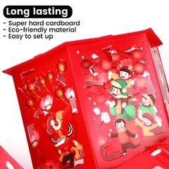 8Pcs Lunar Chinese New Year Lanterns Red Paper Cuts Lucky Lantern Festival Decor