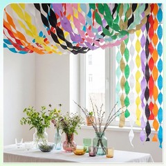 12 Rolls Crepe Paper Streamers 984ft Rainbow Party Decor