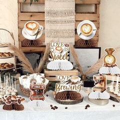 Coffee Bridal Shower Decorations 8 PCS Love Is Brewing Honeycomb