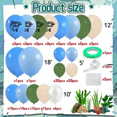 168 PCS Gone Fishing Balloon Garland arch kit Fishing theme balloons in Blue …