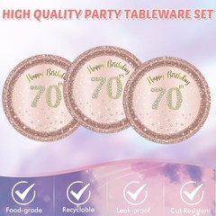 41PCS 70th Birthday Decorations for Women 1 Count (Pack of 1), 70 Years Old