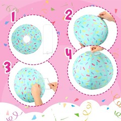 Decoración para fiesta de cumpleaños con temática de donas (colores dulces)