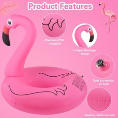 Flamingo Inflatable Pool Floats, Pool Tubes Swim Ring Pink Pools Float, 42Inc…