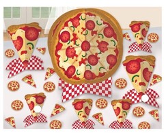 Amscan Pizza Table Decorating Kit 7 Pieces Food Party Red/White NEW FREE S&H