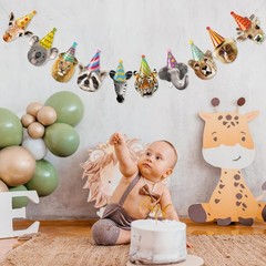 Multicolor Safari Animals Birthday Banner – Perfect for Wild Jungle Celebrations