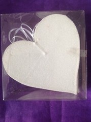 8 PIECES HANGING WHITE GLITTERY HEART DECORATION FOR BIRTHDAY WEDDING PARTIES