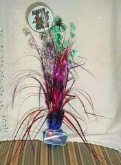 HAPPY 40TH BIRTHDAY SPRAY CENTERPIECE 18 INCHES MULTI COLOR DECOR EXCELLENT