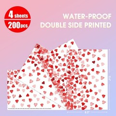 Horaldaily 200 PCS Valentine Window Cling Sticker, Pink 11.5 x 8.3, Pink/Red