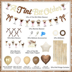 A Tini Bit Older Birthday Decorations, Gold Brown Glitter Tiny Bit Older Banner