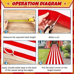 Carnival Circus Floor Runners 2 Pack Red White Striped Indoor Outdoor Decor