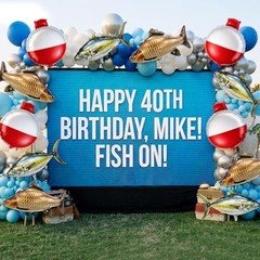 White 12 Fish-Shape Bobber Foil Balloons – Inflatable Design