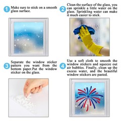 9 Sheets 4th of July Window Clings USA Stars Fireworks Window Decals Patriotic D