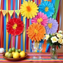 Large Paper Flowers Tissue Backdrop Giant Floral Decorations Wedding Party Decor