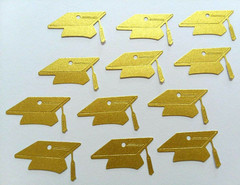 Graduation Glitter Caps Paper Die Cut Embellishment Party Confetti DIY 4 Colors