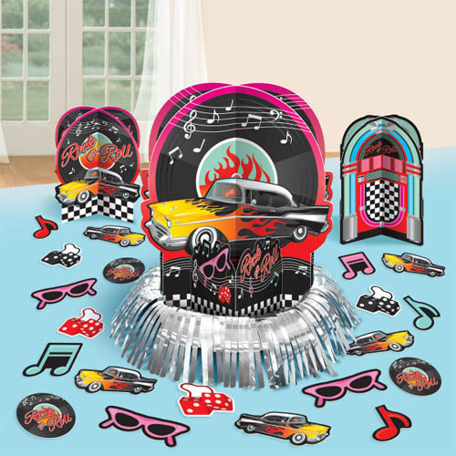 I LOVE ROCK AND ROLL Classic 50s TABLE DECORATING KIT (23pc) ~ Birthday Supplies
