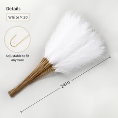 30pcs White Pampas Grass – 24 Inch Faux Decor, 30 Pieces,