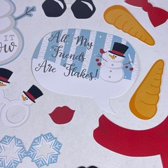 20CT Big Dot of Happiness Funny Christmas Photo Booth Props Snowman