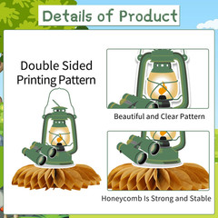 Camp Bachelorette Party Decorations, 9PCS Camping Party Honeycomb Centerpieces,