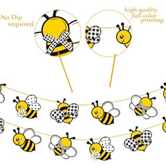 Bee Party Banners Cute Little Bee Baby Shower Decorations 2PCS Honeybee Birth…