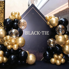 Black Gold Silver Balloon Garland Arch Kit, 166Pcs 5 10 12 18 Inch Latex Balloon
