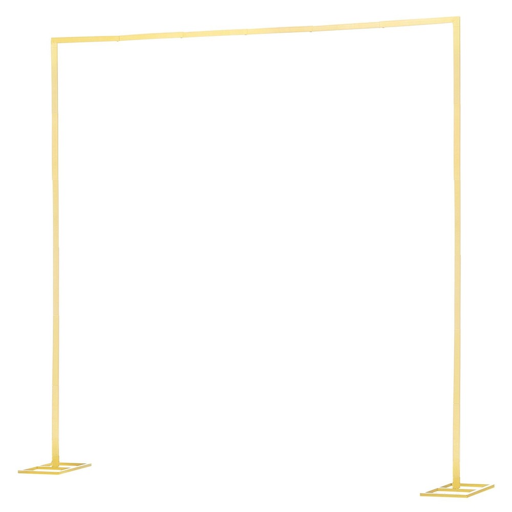 8 x 8 ft Square Gold Metal Arch Backdrop Stand for Weddings and Parties