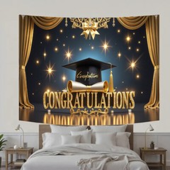 Polyester Graduation Banner for School Celebrations & Events Decorative Backdrop