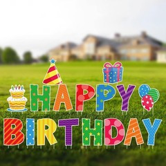 17 Piece Happy Birthday Yard Signs 16 Inch Letters Lawn Signs with Stakes for
