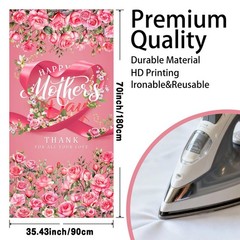 Large Happy Mothers Day Decorations Mother’s Day Yard Door Cover Pink and Red…