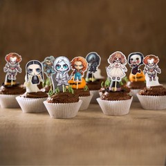 36Pcs Horror Classic Movie Cupcake Toppers Horror Movie Cupcake Food Picks De…