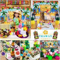 Hawaiian Luau Party Decoration Pack (159 Pcs), Tropical Beach Themed Aloha Summe