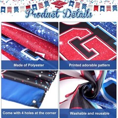 Navy Blue Class of 2025 Graduation Backdrop Banner – Congrats Grad Party Decor