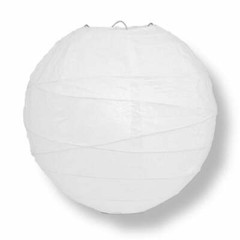 Quasimoon 12″ White Round Paper Lantern, Crisscross Ribbing, Chinese Hanging …