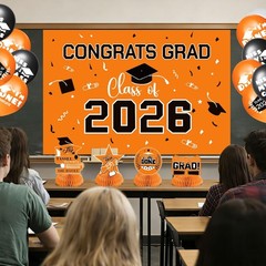 2026 Graduation Decorations Set – Congrats Grad Banner, Balloons & Centerpieces