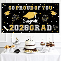 66×34″ 2026 Graduation Backdrop Banner Congrats Grad Class of 2026 Party Decor