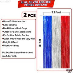 XtraLarge Red, White & Blue Streamers 3.2×8 ft – Pack of 2 for Patriotic Events