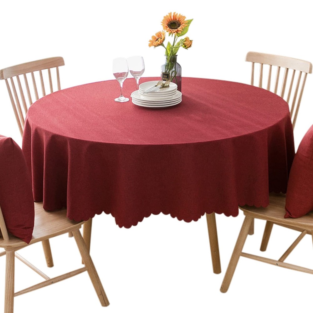 Jeloris Round Waterproof Tablecloth, Spill & Stain Resistant Tablecloth