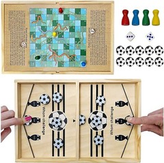 Wooden Fast Sling Puck Board Game Foosball Chess Hockey Snakes & Ladders Game