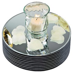 10 Pack 8″ Round Mirror Centerpieces For Tables Acrylic Circle Candle Plate