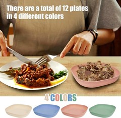 Wheat Straw Plates,5.7inches Dinner Plates Set of 5.7 inches, Mixed color
