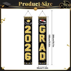 Graduation Decorations 2026 – Black and Gold Graduation Banner Class of 2026 …