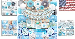697 Pcs Elephant Baby Shower Decorations – It’s A BOY Celebration Set