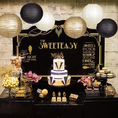 Paper Lanterns Decorative, Black Gold Hanging Round Chinese Lanterns with Lights