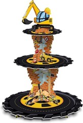 Construction Birthday Decorations 3 Tier Construction Theme Cupcake Stand Car…