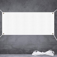 Large Banners and Signs, Vinyl Banner Blank 2×6 Ft, White Polyester Oxford Cloth